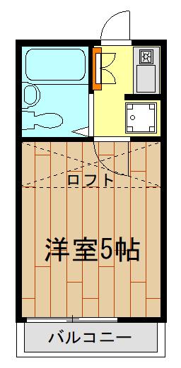 リバレッジイブ(1K/2階)の間取り写真