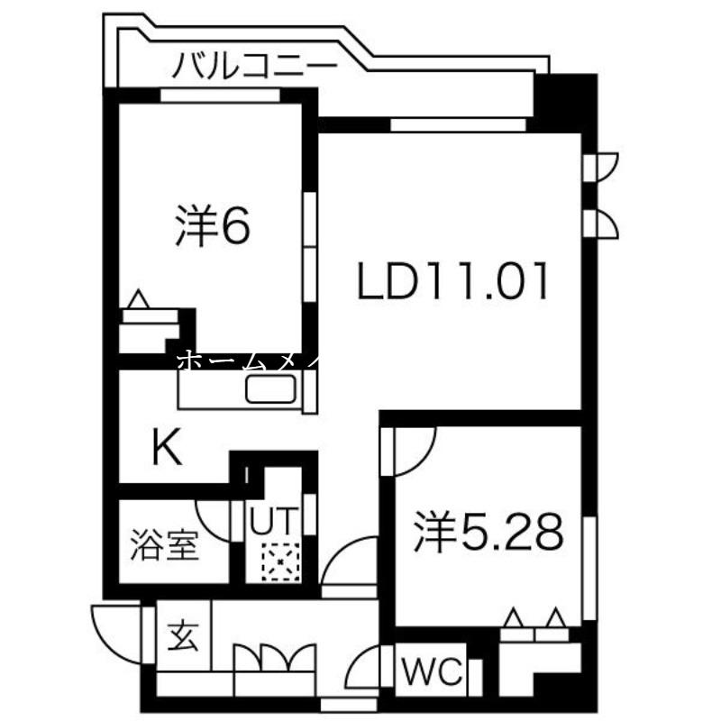 VEST LIFE N20(2LDK/4階)の間取り写真