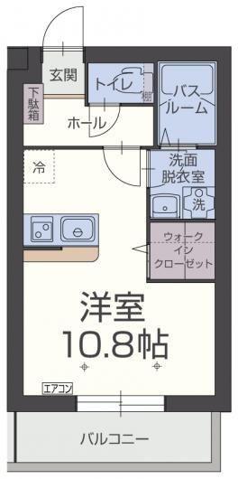 バルタザール(ワンルーム/2階)の間取り写真