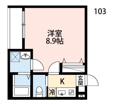 CRECIA常盤平IV(1K/1階)の間取り写真