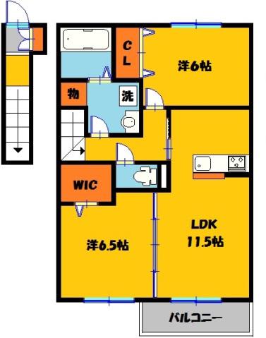 パルシティ・8(2LDK/2階)の間取り写真