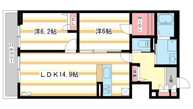 アンド・シュエット(2LDK/2階)の間取り写真