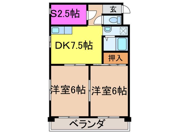HERA1996(2SDK/3階)の間取り写真