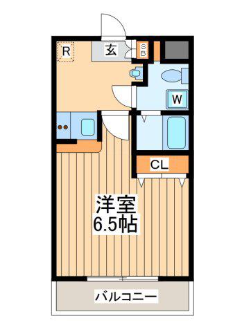 エスフォート玉川学園前(1K/4階)の間取り写真