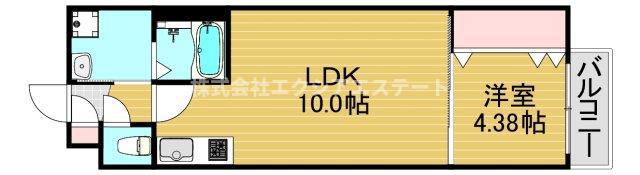 新日・梅田ノースレジデンス(1LDK/4階)の間取り写真