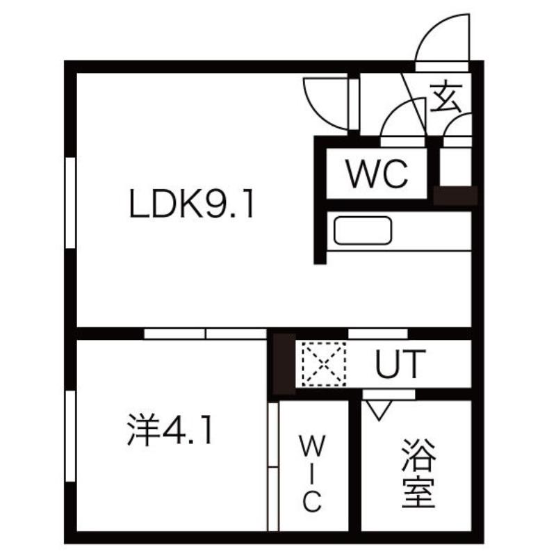 BLUEBELL WOOD N19(1LDK/1階)の間取り写真