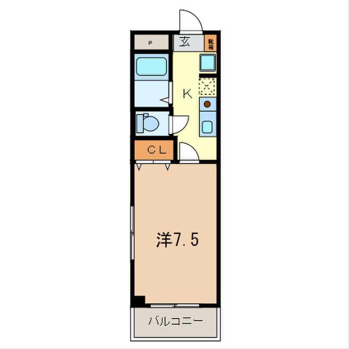 JCサウスSHIKI2932(1K/3階)の間取り写真