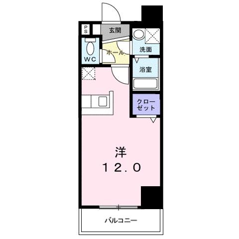 サニーサイドテラスK(ワンルーム/4階)の間取り写真
