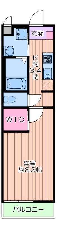 WELLDENCE鳩ケ谷(1K/1階)の間取り写真