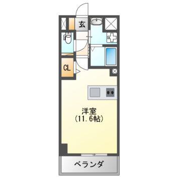 グラージュ春日丘(ワンルーム/4階)の間取り写真