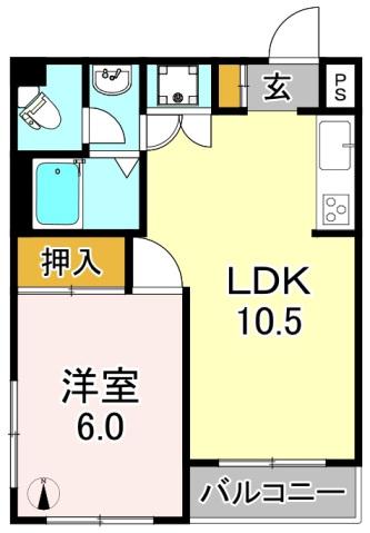 丸三ビルコーポラス平野(1LDK/3階)の間取り写真