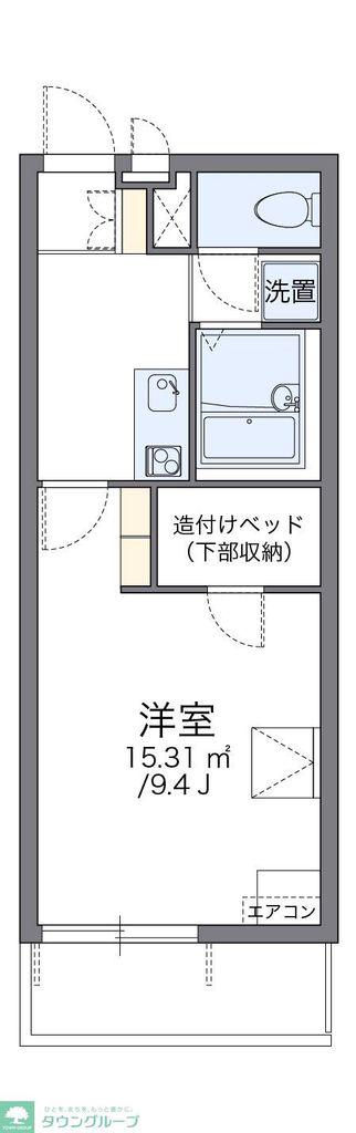 レオパレスあおば(1K/1階)の間取り写真