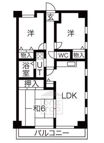 パシフィックマンション(3LDK/5階)の間取り写真