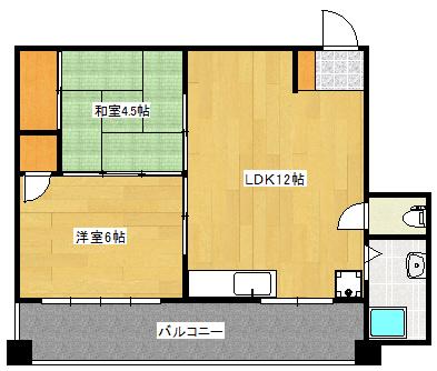 ニッセンビル(2LDK/3階)の間取り写真