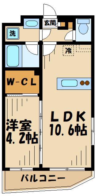 LE GRAND CHARIOT HASHIMOTO(1LDK/4階)の間取り写真