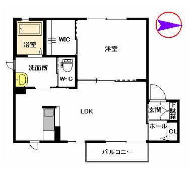 グランディール(1LDK/2階)の間取り写真