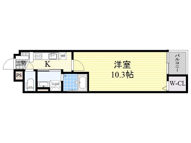 エクセレントⅢ藤田(1K/2階)の間取り写真
