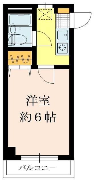 ラヴィル恒和(1K/3階)の間取り写真