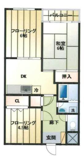 ベルメゾン楓(3DK/1階)の間取り写真