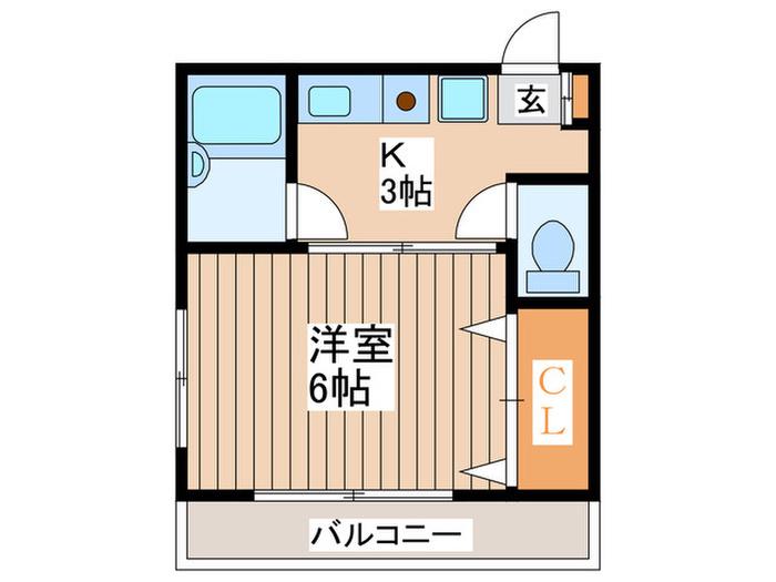 MMハイツ(1K/1階)の間取り写真