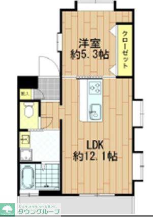 アーバン若草台(1LDK/2階)の間取り写真