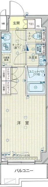 ルーブル墨田立花(1K/1階)の間取り写真