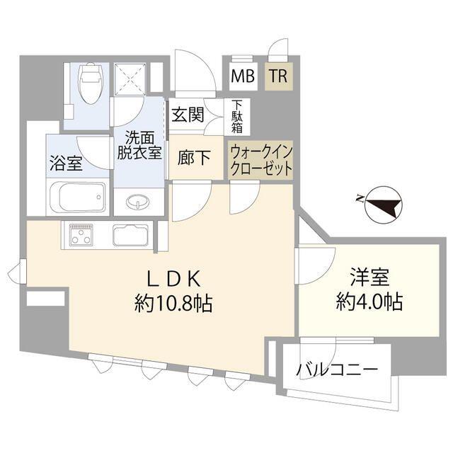 リビオレゾン小石川(1LDK/12階)の間取り写真