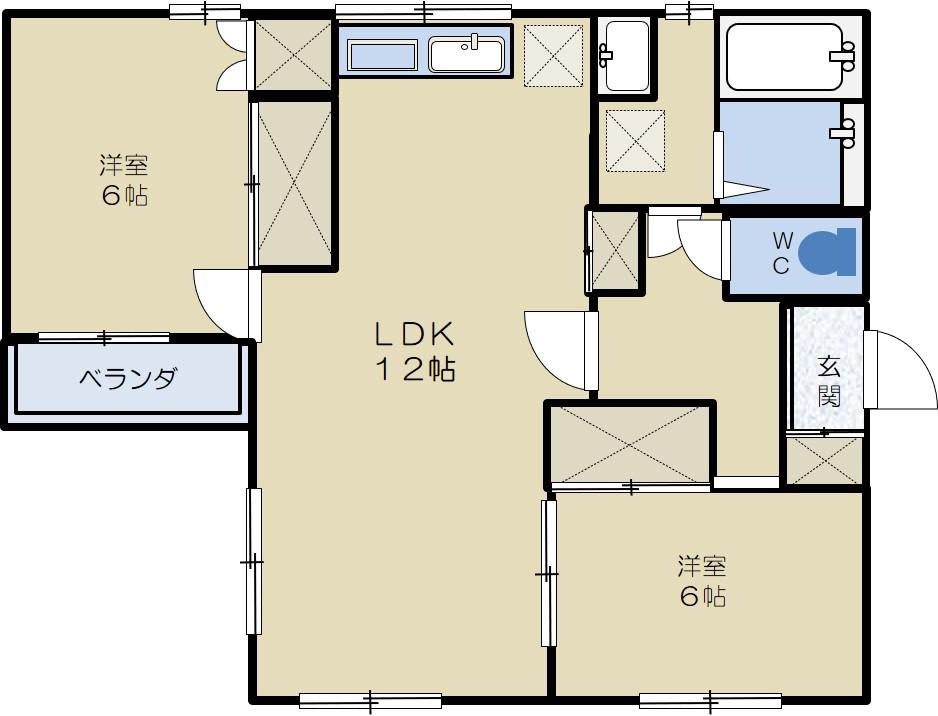 DEARさくら台C(2LDK/2階)の間取り写真