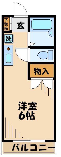 ホワイトピア(1K/1階)の間取り写真