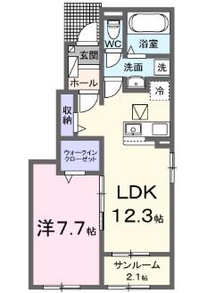 サンセールIX(1LDK/1階)の間取り写真