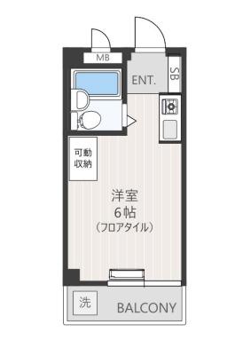 ハイツ石川(ワンルーム/3階)の間取り写真