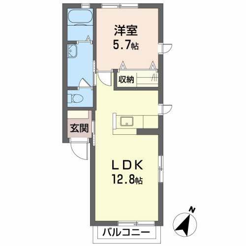 シャーメゾン栄 S(1LDK/1階)の間取り写真