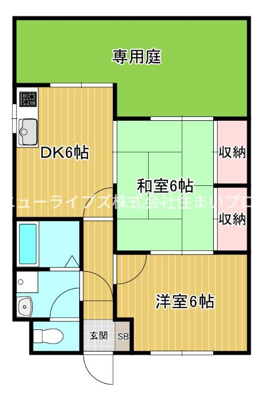 メゾン寺西(2DK/1階)の間取り写真