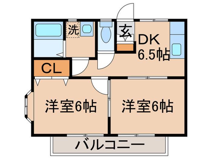 ガーデンハイムKI(2DK/2階)の間取り写真