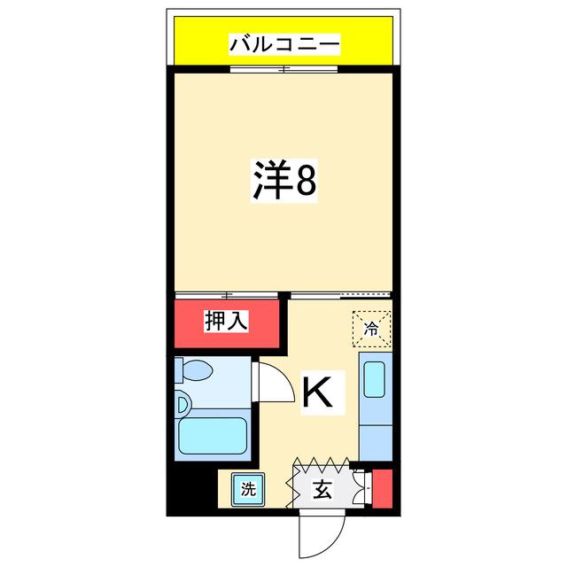 メゾンドコリン(1K/2階)の間取り写真