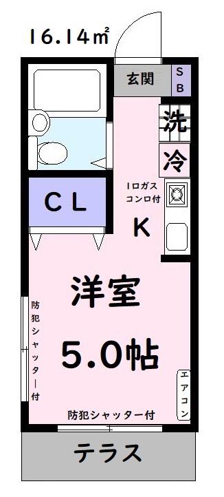 ジュネス(ワンルーム/1階)の間取り写真