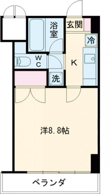 ワンルームハラマキII(1K/1階)の間取り写真