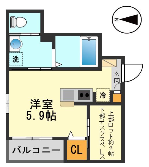 VARIE イースト KOIWA(ワンルーム/2階)の間取り写真