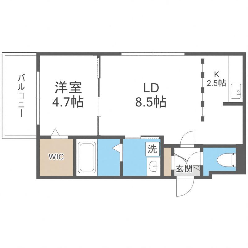 FORTUNE TERRACE平岸(1LDK/2階)の間取り写真