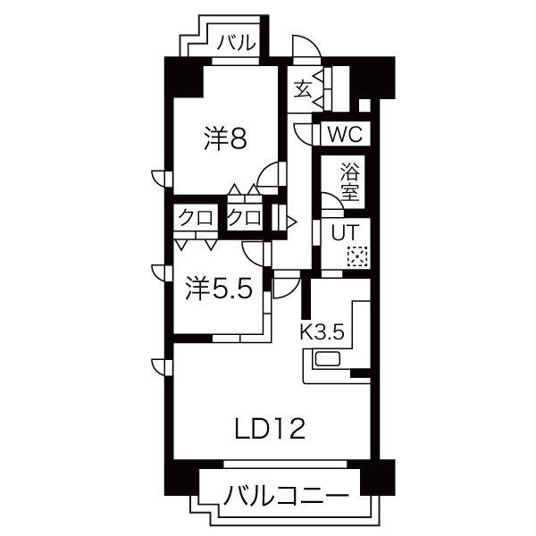 戸部マンション(2LDK/1階)の間取り写真