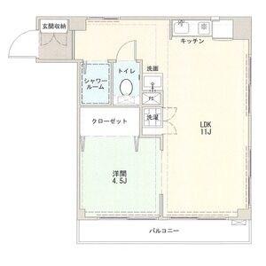 アーバンブラン金山(1LDK/4階)の間取り写真