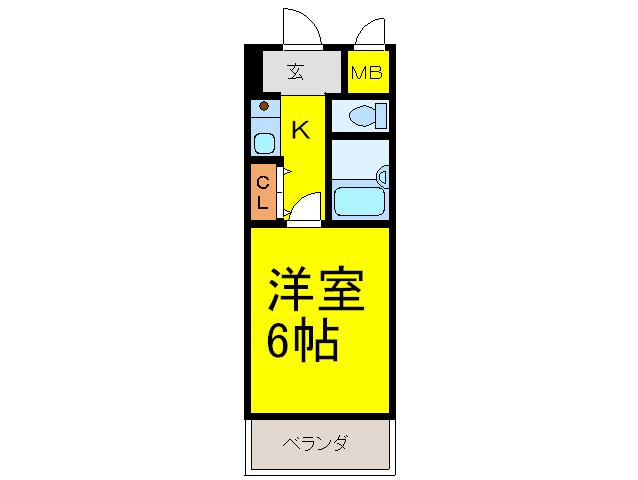 アヴァンセ播磨町(1K/8階)の間取り写真