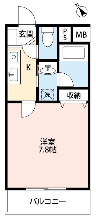 メゾンWAKO(1K/1階)の間取り写真
