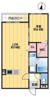 GRANDIS(1LDK/2階)の間取り写真