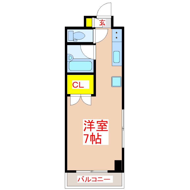 パルセスユニ(ワンルーム/7階)の間取り写真
