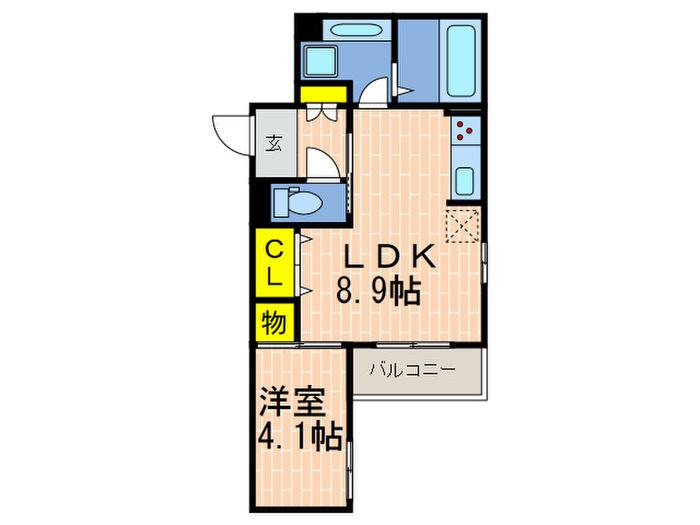 SHINKOBE COLN(1LDK/3階)の間取り写真