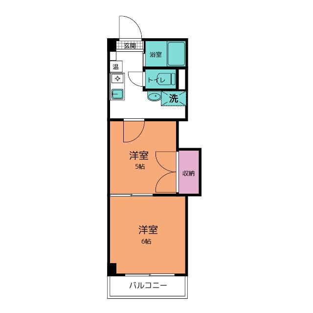 レジデンスカープ富山(2K/2階)の間取り写真