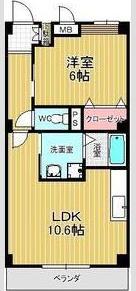 プランドールIII(1LDK/3階)の間取り写真
