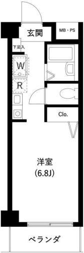 サンセゾンI(ワンルーム/3階)の間取り写真