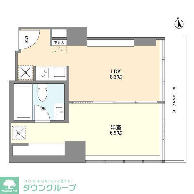 フロンティアレジデンスザタワー品川(1LDK/20階)の間取り写真